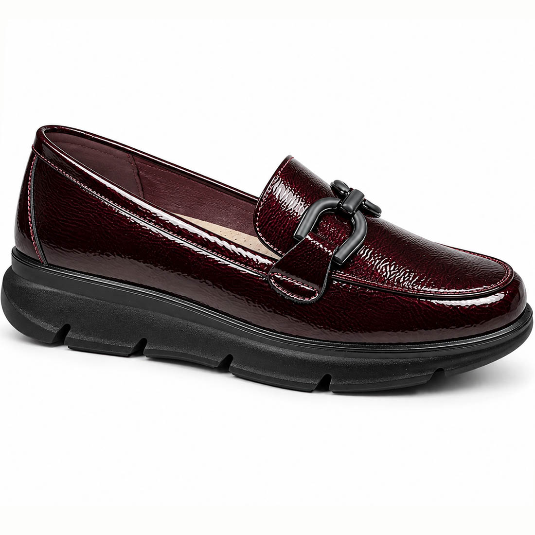 Γυναικεία Loafers Zak SD65121 Μπορντό/Λουστρίνι
